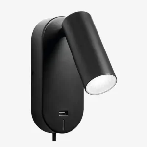 Væglampe Ego Sort USB - Eftertragtet