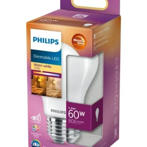 P�re LED 5,9W Glas (806lm) Dimmable - E27 - Philips | Supergod pris
