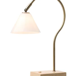 Question Portable Table Lamp - Antique Messing Opal Glas - Spar ekstra