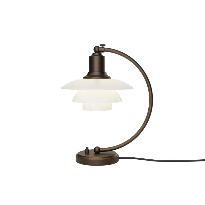 Kan bestilles | PH 2/2 Luna Aged Brass/Opal Bordlampe - Louis Poulsen