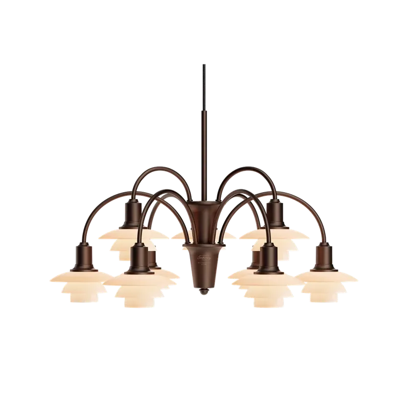 Godt tilbud | PH 1/1 Lysekrone Centenary Edition 9-armet, Aged brass/Dusty terracotta
